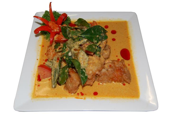 Fish in Malay red curry with okra - Jeck's place
