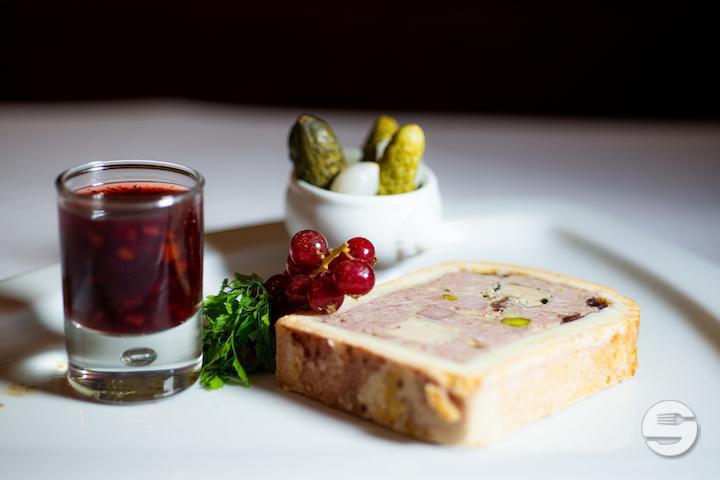 Homemade “Pâté en Croute” with Pistachio Nuts and Cumberland Sauce - Café du Centre