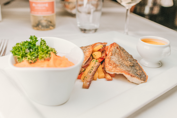 Roast Fillets of Sea Bass - Café du Centre