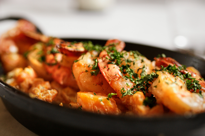 King Prawns on "Jambalaya" with Vegetables - Café du Centre