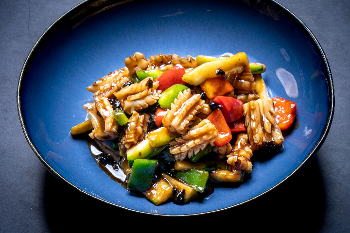 105. Calamari with Black Soya Beans - La Baguette d'Or