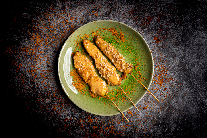 19. Chicken Skewers with Satay Sauce - La Baguette d'Or