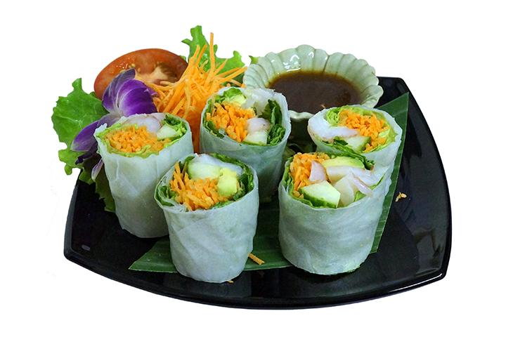 Shrimps - avocado spring rolls - Green Mango