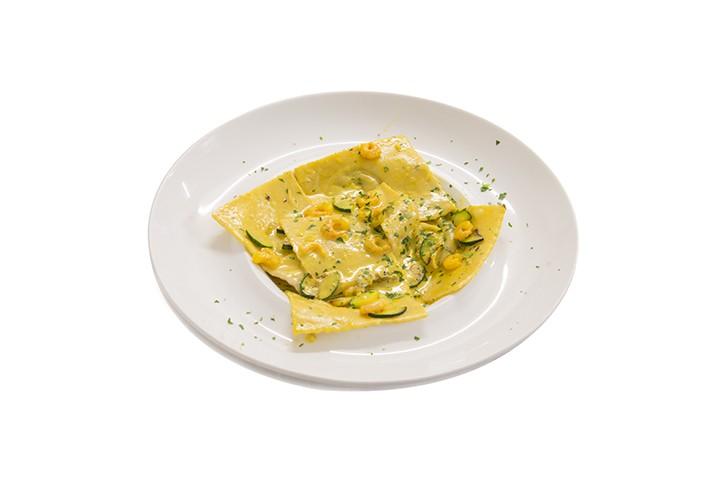 Ravioli aux crevettes, courgettes et safran - Restaurant Gnutti