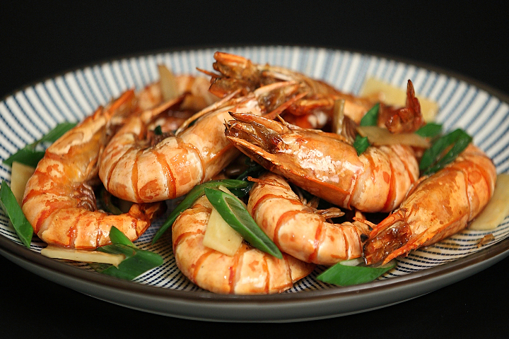 Prawns with ginger and leek - Le 33