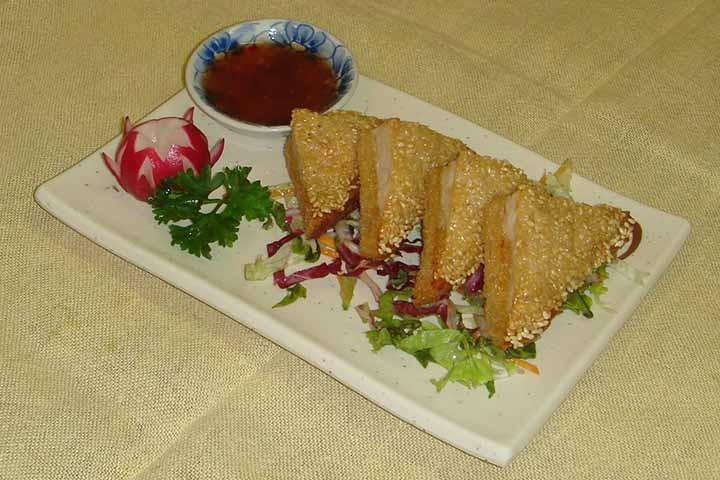 213. Toast with crevettes and sesame - Chanaan