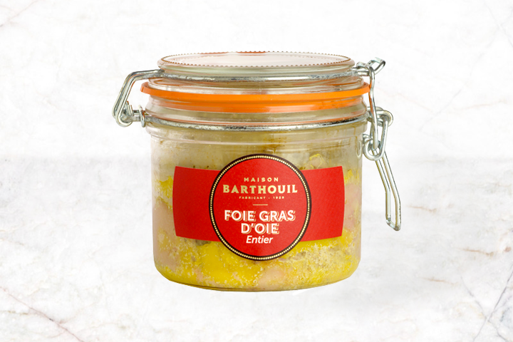 Semi-cooked duck foie gras with black truffle