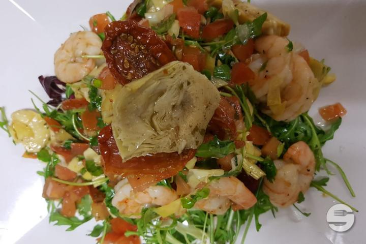 Salade d'artichaut et gambas - Da Gabriele