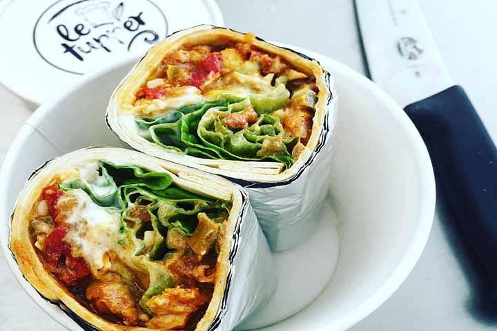 Spanish north tuna wrap, salad, pickles and mayo - Le Tupper