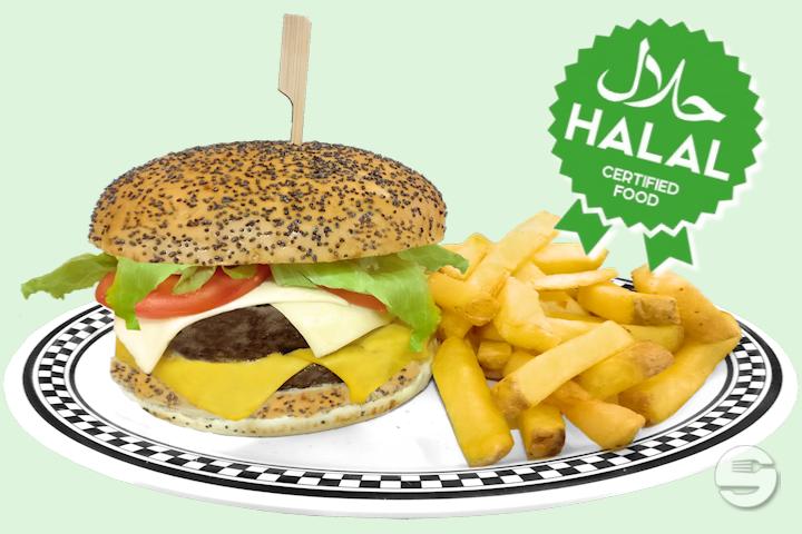 Halal Double Deck - American Dream Diner Hamburger