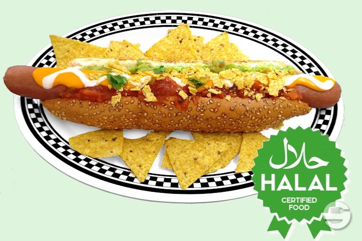 Halal Nacho Hot Dog - American Dream Diner Hamburger