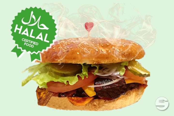 Halal Smokey Burger - American Dream Diner Hamburger