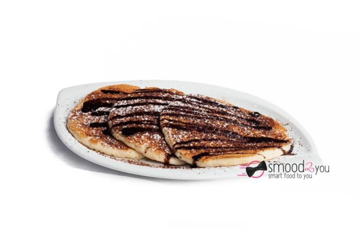 Pancakes with Hershey's chocolate syrup - Happy Days