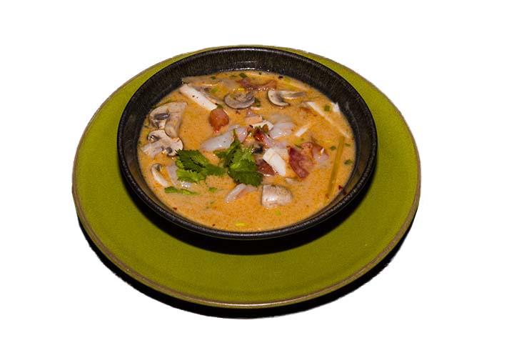 Small wild shrimps soup and fresh growth coconuts - Jeab *