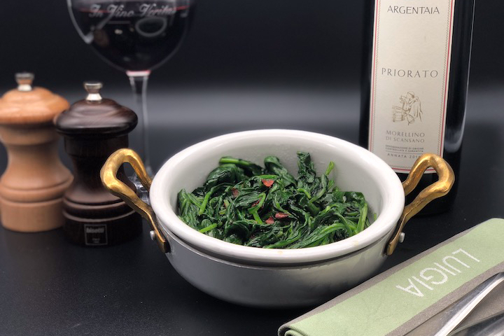 Spinaci saltati con aglio olio e peperoncino - Luigia - Rive Gauche