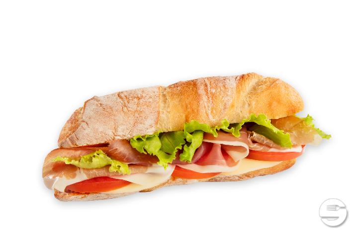 Paillasse sandwich with ham, provolone cheese - Pouly