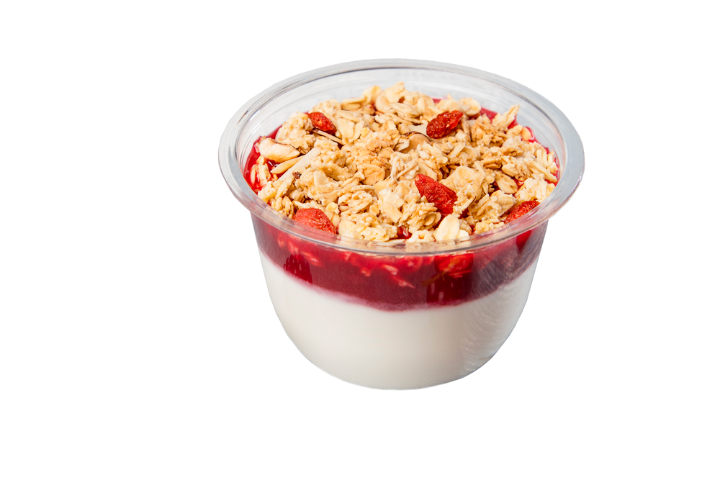Yogourt granola with rasperry sauce - Pouly - Mail