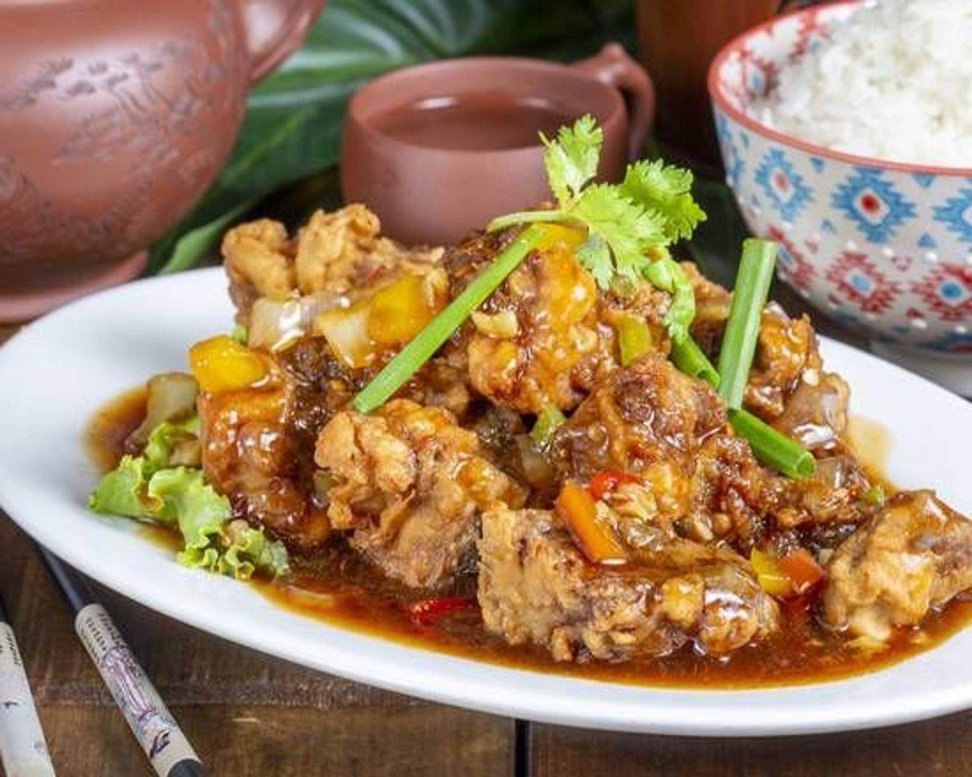 67. Riz travers de porc avec sauce au sel et poivre - Hungky
