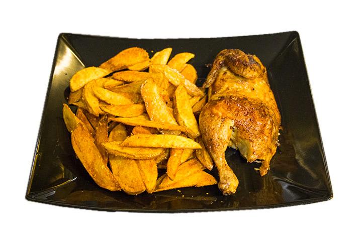 Half roasted chicken - Poulet Pizzaland