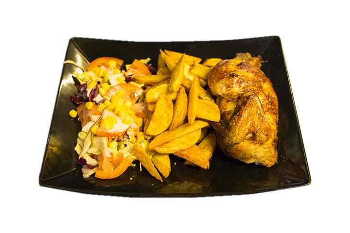 Half roasted chicken - Poulet Pizzaland