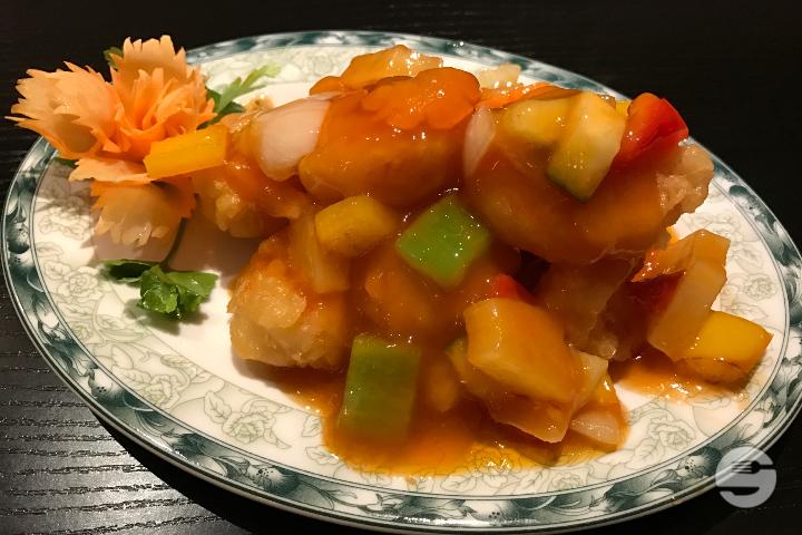 93. Sauteed shrimp with sweet and sour - Au Délicieux