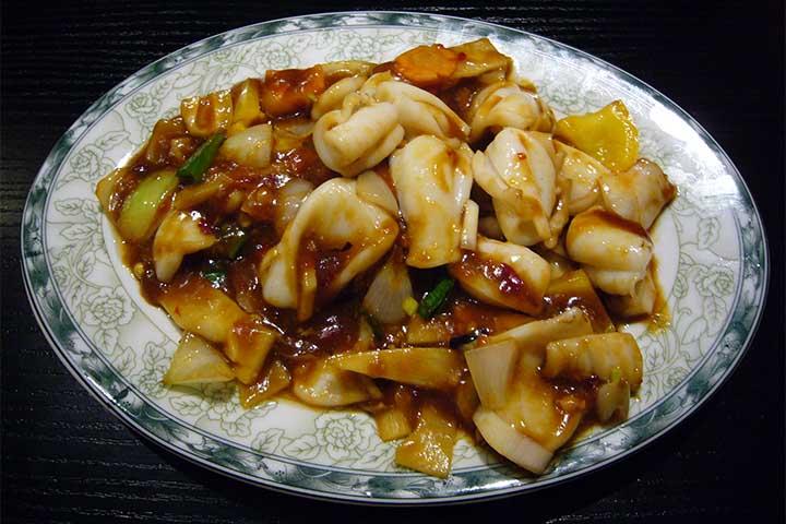 95. Squid with Sacha sauce - Au Délicieux