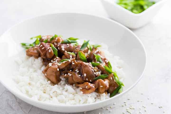 Teriyaki chicken / with white rice - Crazy Fish