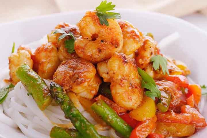 Shrimps Satay / with white rice - Crazy Fish