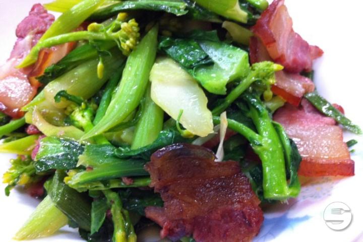108. Chinese brocolis with dried pork - Boky