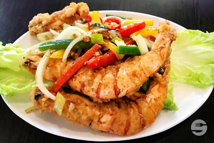 467. Big shrimp with salt and pepper - Boky