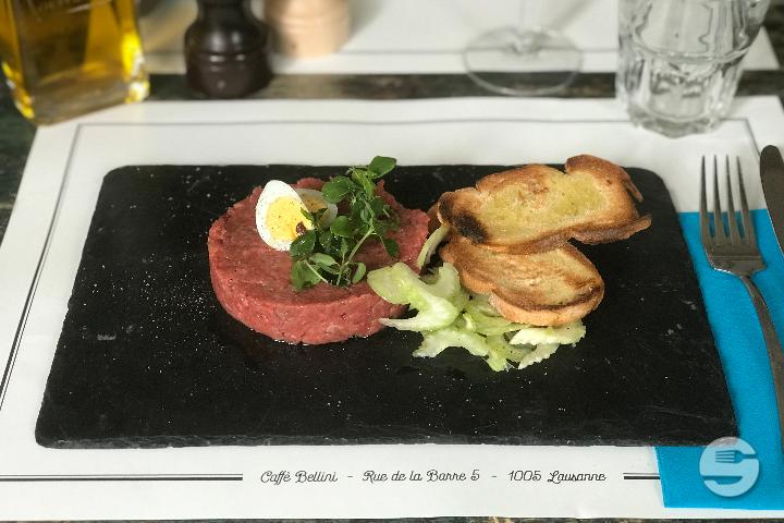 Beef Tartar, celery, quai egg - Caffè Bellini - Lunch *