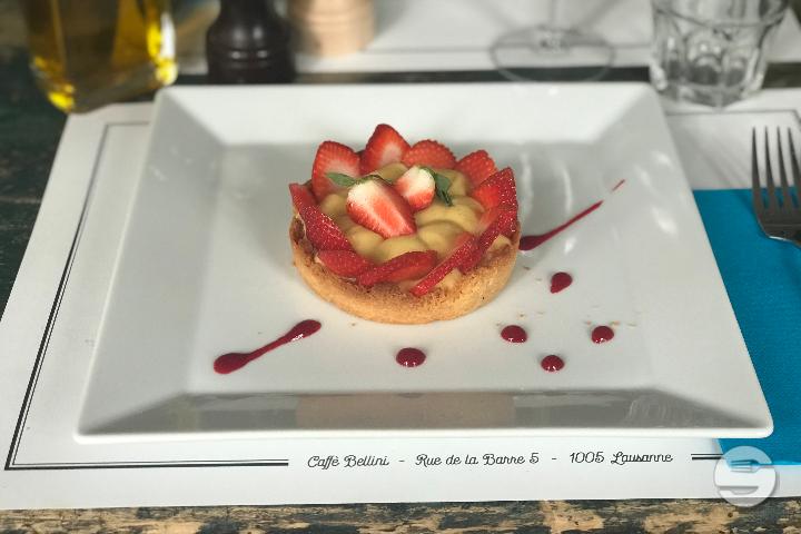 Napolitean tart with lime and candied strawberry - Caffè Bellini - Lunch *