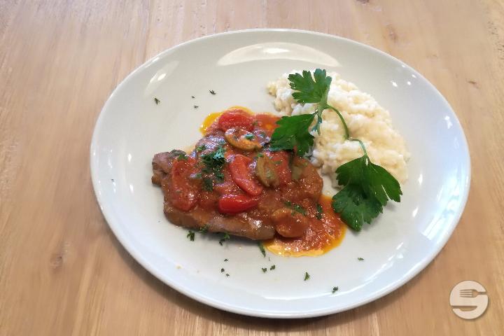 Scaloppina pizzaiola 180g (CH) - Pane e Olio *