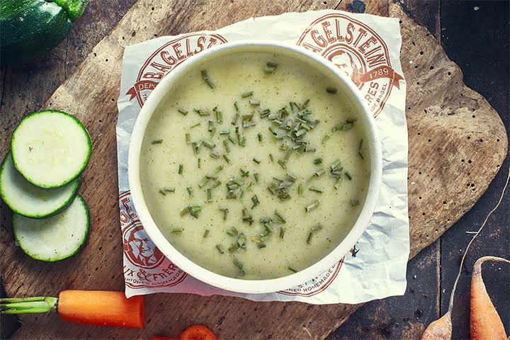 Zucchini Mascarpone and Chive Soup - Bagelstein