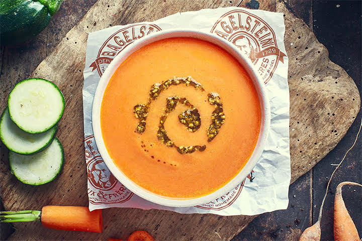 Tomato Ricotta Pesto Soup - Bagelstein