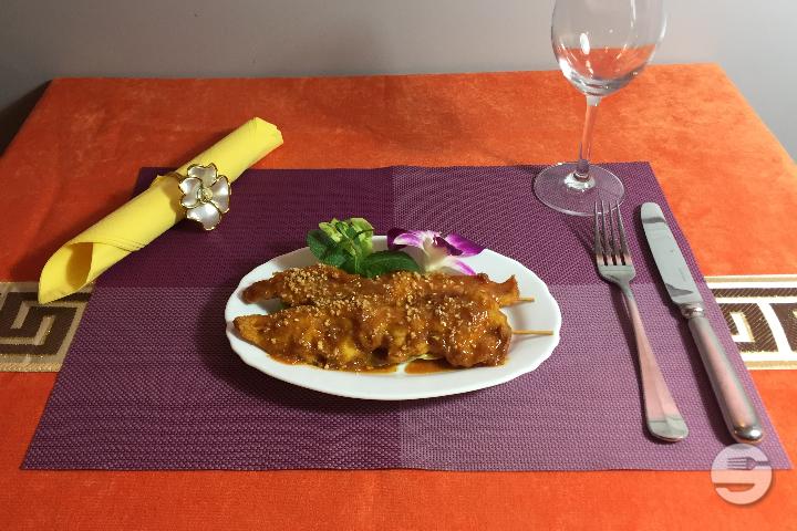 23. Chicken Skewers with Satay Sauce - Hong Yan