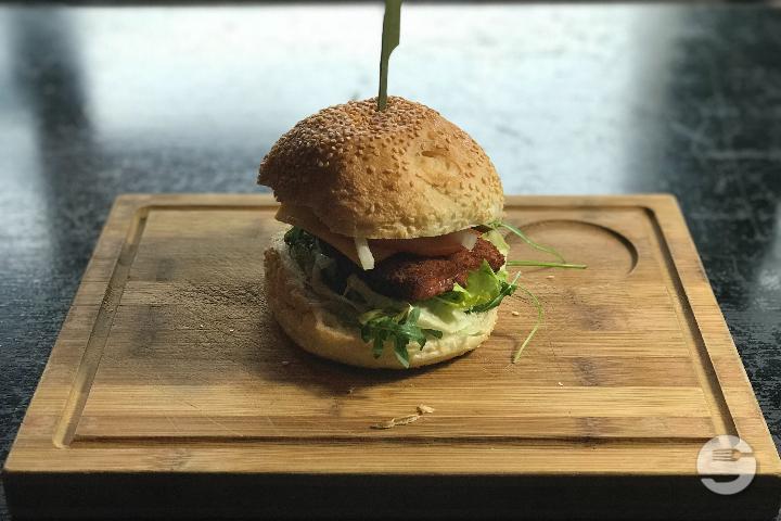 Chicken Double Cheese Tartar Sauce Burger - Blaqk Burger