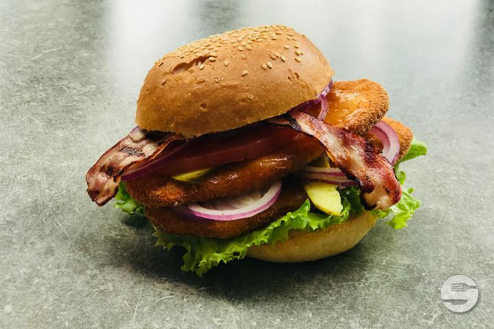 Double Chicken Cheeseburger - Blaqk Burger