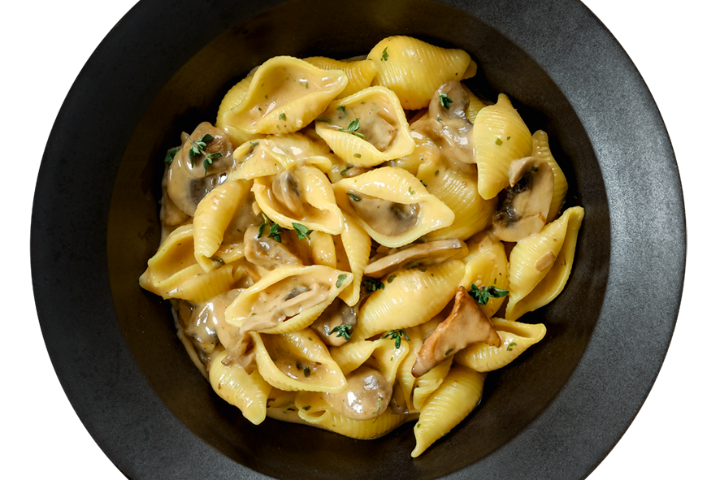 Conchiglie ai funghi aux truffe (Conchiglie aux champignons et truffe) - Blaqk Burger