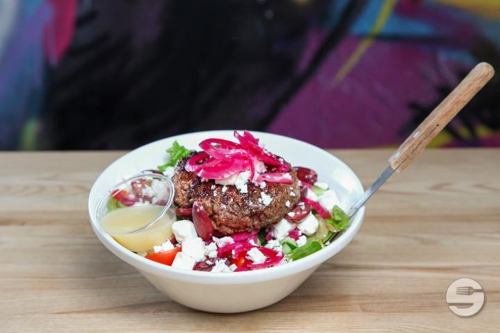 Greek Burger Salad - Black Tap - Craft Burgers & Beer
