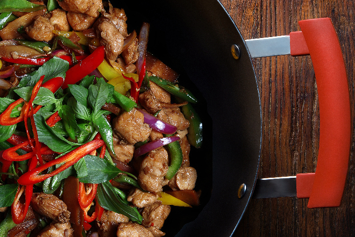 Poulet sauté au basilic et aubergines - Akiko - Plainpalais