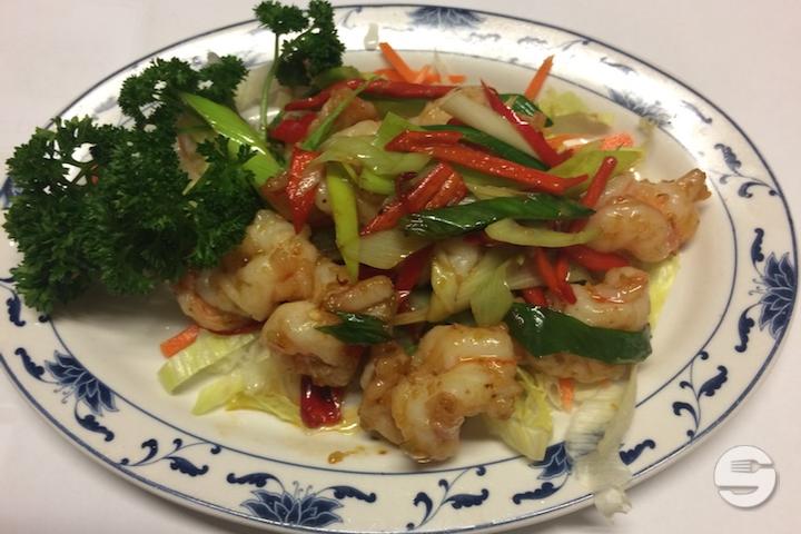 13B Crevettes pimentées à l'ail - Mandarine