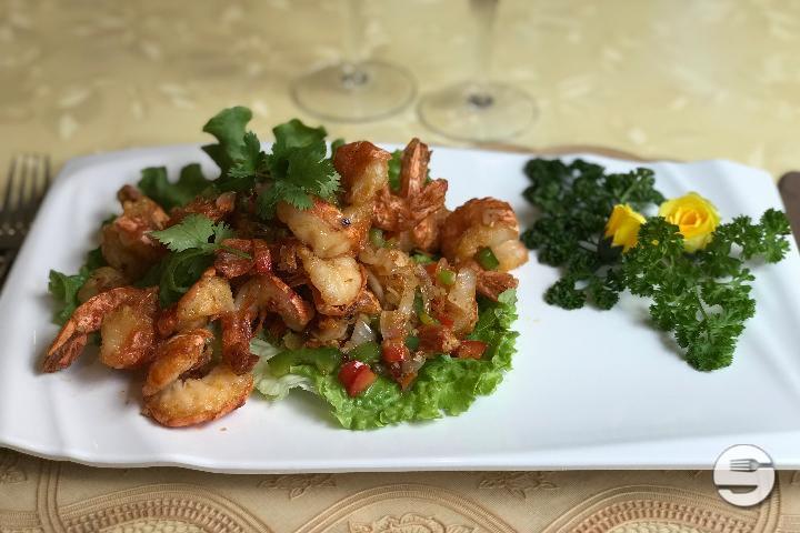 Giant shrimps sautéed in salt and pepper - Fuji