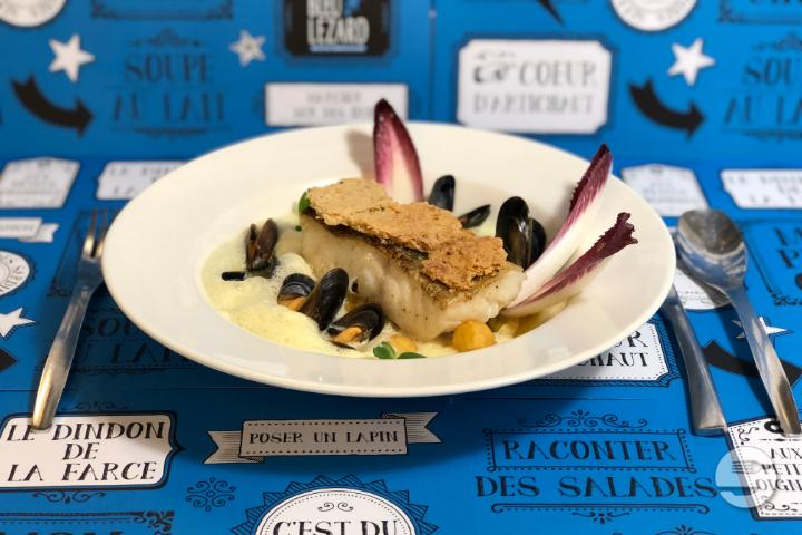 Crumble de cabillaud aux amandes torréfiées - Bleu Lézard