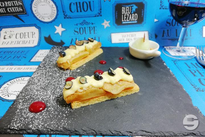 Sablé Breton with caramelized vanilla apples - Bleu Lézard