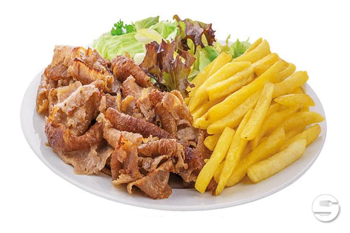 Doner plate, fries, salad - Mali