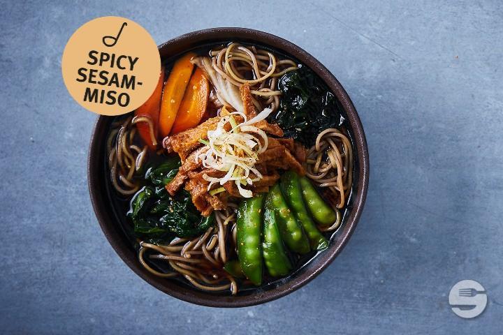 Tofu Spicy Miso Sesame with soba Noodles - Yooji's Winterthur
