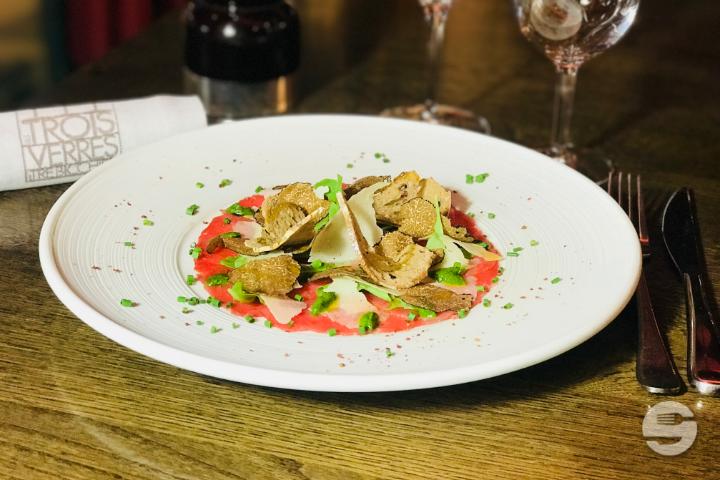 Carpaccio de Boeuf "Venise" - Œnotèque - Restaurant Les Trois Verres