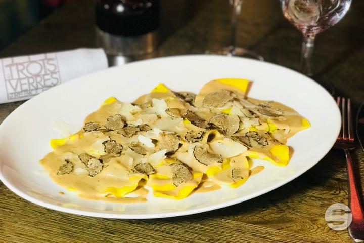 Homemade Foie Gras Ravioli - Œnothèque - Les Trois Verres