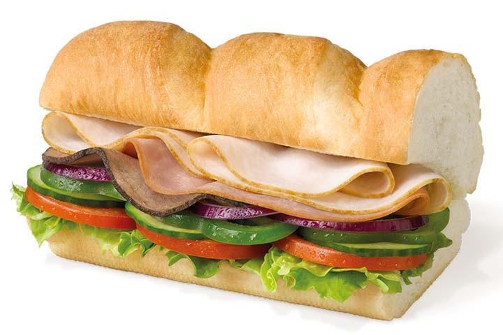 Sandwich Dinde, Jambon, bœuf - Subway